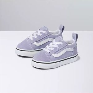 Toddler Old Skool Elastic Lace, 7.5T Languid Lavender/White - Lightly Used